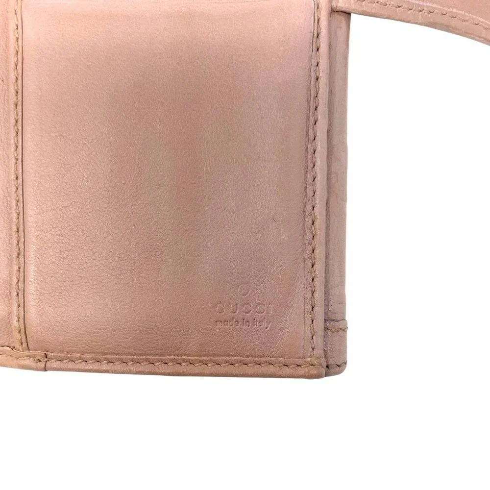 Gucci Wallet Long Continental Bifold Card Pink Leather GG Monogram Guccissima - Picture 6 of 9